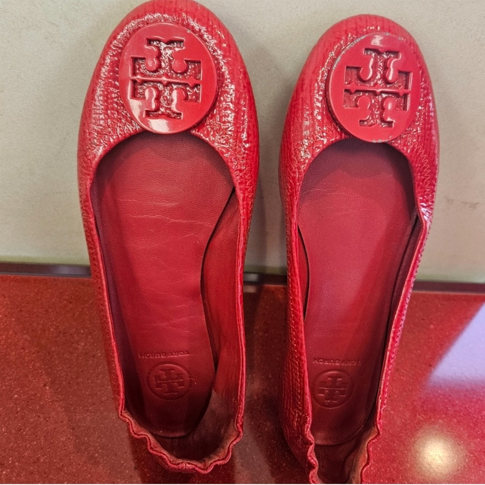 Tory Burch Red Ballet Flats